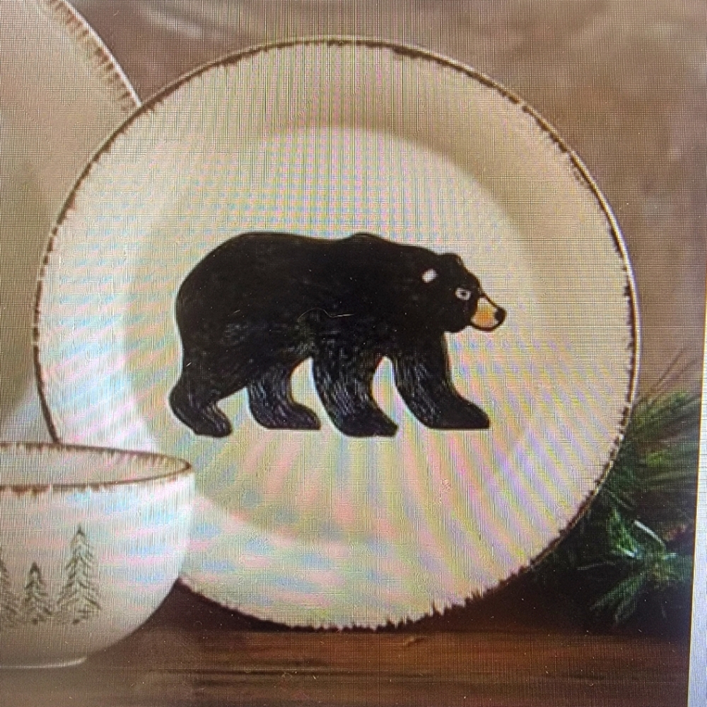 Rustic Retreat Bear SALAD Plates- Set of (4) Park Designs